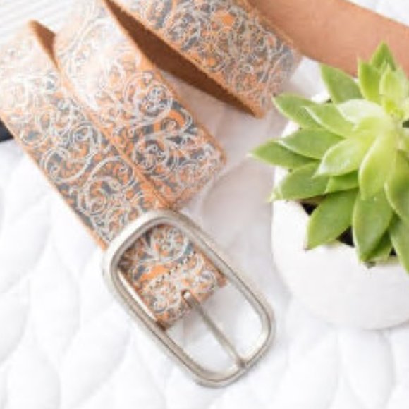 Leather Accessories - ✨Genuine Leather Boho Floral Silver Buckle Belt